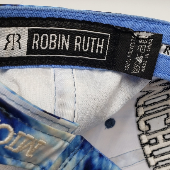 Robin Ruth Michigan Tie-Dye Cap Blue White Trucker Hat Adjustable Unisex - Picture 11 of 12